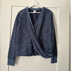 Abercrombie & Fitch Denim Navy Crossover Sweater